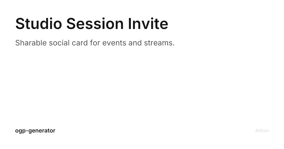 Studio Session Invite generated OG card